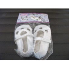 White Teardrop Shoes for 18inch Doll