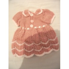 Pink and White dress for 12inch doll