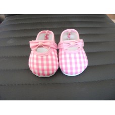 Pink and white chequered dolls shoes 18 inch