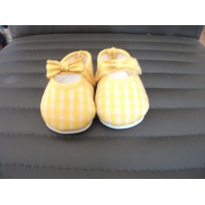 Yellow and White 18 inch dolls shoes