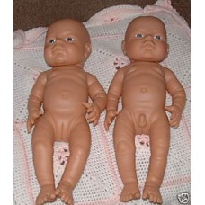 PETERKIN WHITE NEWBORN TWIN DOLLS 1 BOY & 1 GIRL 41 cm