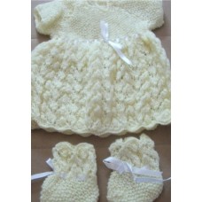 Lacy lemon dress and bootees 15-16 inch